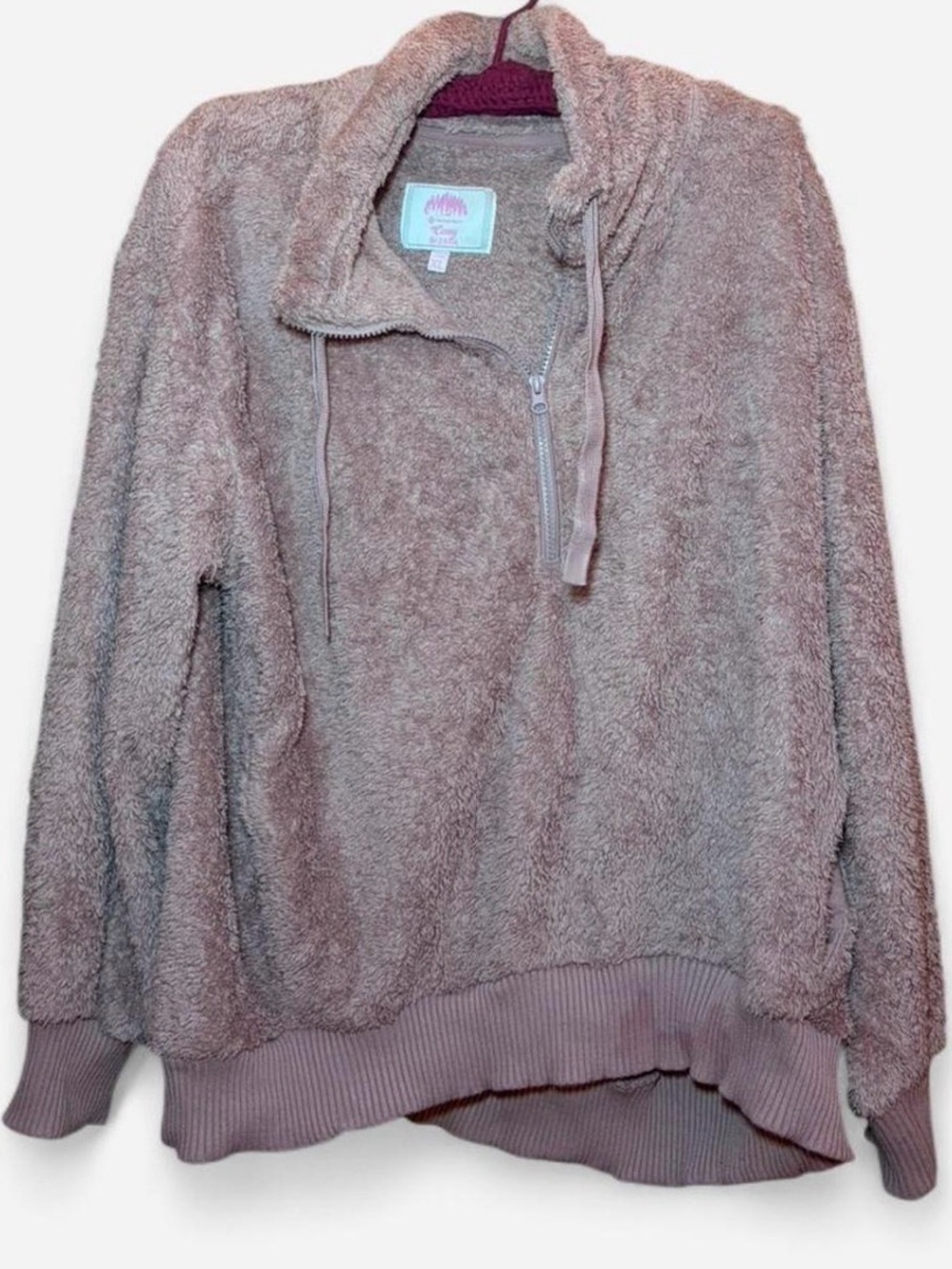 Cozy Plush Half-Zip Pullover - Dusty Mauve
